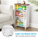 4-Tier Slim Rolling Storage Cart with Handle