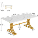 Modern Executive Computer Desk with Faux Marble Tabletop