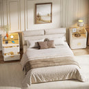 Bedside Table, 2-Drawer Modern Nightstand with Open Storage