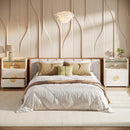 Bedside Table, 2-Drawer Modern Nightstand with Open Storage