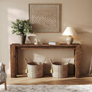 70.9" Console Table, Solid Wood Long Sofa Table for Entryway