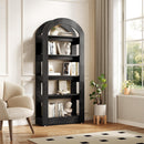 5-Tier Bookshelf, Wooden Bookcase Display Shelf with Arch-Shape