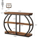 41" Console Table, 3-Tier Sofa & Entryway Table with Storage Shelves