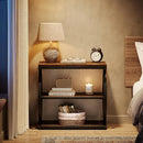 Side Table, Narrow 3-Tier End Table with Oval Metal Frame