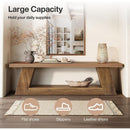 63" Entryway Bench with Shoe Storage Shelf, 2-Tier End of Bed Bench