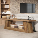 63" Entryway Bench with Shoe Storage Shelf, 2-Tier End of Bed Bench