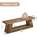 63" Entryway Bench with Shoe Storage Shelf, 2-Tier End of Bed Bench