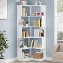 Corner Bookcase, 6-Tier 64.96" Corner Bookshelf with Anti-Drop Panels ()