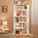 Corner Bookcase, 6-Tier 64.96" Corner Bookshelf with Anti-Drop Panels ()