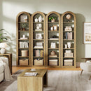 74.8" Arched Bookcase, 6-Tier Narrow Open Display Shelf