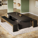 Wood Dining Bench, 70.9" Farmhouse Long Kitchen Bench Seating