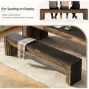 Wood Dining Bench, 70.9" Farmhouse Long Kitchen Bench Seating