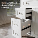 36 Inch Bathroom Vanity with Sink, Modern Freestanding Cabinet with 3 Drawers & 2 Doors, Solid Wood Frame, White