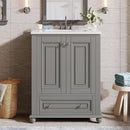 Freestanding Bathroom Vanity with Sink, 24-Inch Storage Cabinet with 2 Doors