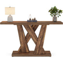 Farmhouse Console Table with Geometric Base