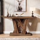 Farmhouse Console Table with Geometric Base