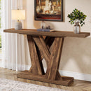 Farmhouse Console Table with Geometric Base