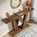 Farmhouse Console Table with Geometric Base