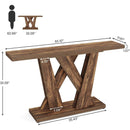 Farmhouse Console Table with Geometric Base
