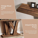 Farmhouse Console Table with Geometric Base