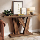 Farmhouse Console Table with Geometric Base
