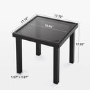 Outdoor Square Side Table with Tempered Glass Top