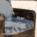 Outdoor Wicker Swivel Rocking Chair with Thick Gray Cushions, Patio Rattan Chair