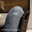 Outdoor Wicker Swivel Rocking Chair with Thick Gray Cushions, Patio Rattan Chair