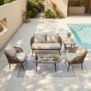 Outdoor Patio Side Table, 2-Tier Rattan End Table for Porch