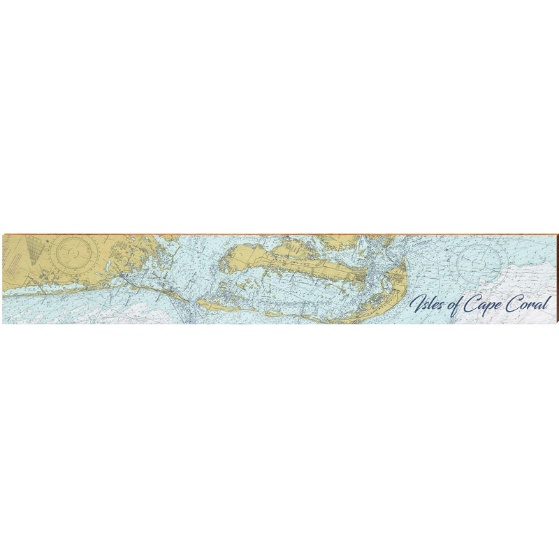 Isles of Cape Coral, Florida Navigational Chart Large Wall Art | Wall Art Print on Real Wood