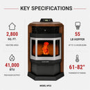 ComfortBilt HP22-SS Pellet Stove Brown Stainless Steel