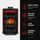 ComfortBilt HP22-N Pellet Stove Burgundy