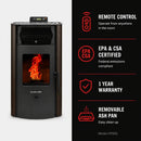 ComfortBilt HP50S Pellet Stove - Dark Brown