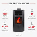 ComfortBilt HP50S Pellet Stove - Charcoal Grey/Black