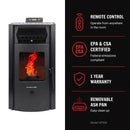 ComfortBilt HP50S Pellet Stove - Charcoal Grey/Black