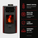 ComfortBilt HP50S Pellet Stove - Burgundy