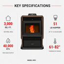 ComfortBilt HP61 Pellet Stove Dark Brown