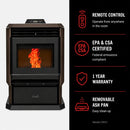 ComfortBilt HP61 Pellet Stove Dark Brown