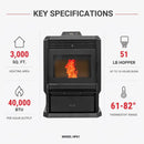 ComfortBilt HP61 Pellet Stove Charcoal