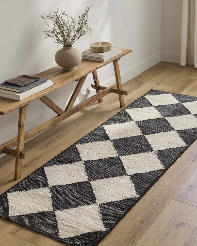 Vivir x Livabliss Antho Black Diamonds Jute Rug