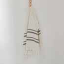 Haley Turkish Cotton + Bamboo Hand Towel - Two Stripe by Sweet Water Decor