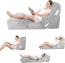 6PCS Bed Wedge Pillow Set, Adjustable Memory Foam Pillow Wedge for Back Neck Leg Pain Relief