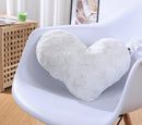 DaDa Bedding White Luxury Roses Romantic Plush Stuffed Heart Throw Pillow - 16” x 14” by DaDalogy Bedding Collection