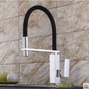 GobekUsa Black Swivel Kitchen Faucet Luxury Spray Deck Mounted Mixer Tap