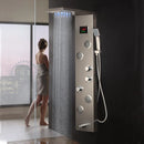 GobekUsa Brushed Nickel Shower Panel with LED Display, Rainfall Head, Jets