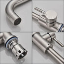GobekUsa Brushed Nickel Kitchen Faucet Swivel Spout Single Lever Mixer Tap