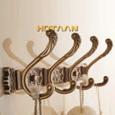 GobekUsa Antique Brass Robe Hook Towel Holder Bathroom Accessories Wall Mount