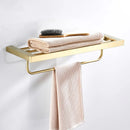 GobekUsa Bath Set: Towel Rack, Corner Shelf, Paper Holder, Mixer Faucet - Brushed Matt Gold