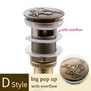 GobekUsa Brass Bathroom Sink Pop Up Drain for Lavatory Basin - HJ-0618F