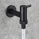 GobekUsa Copper Bathroom Corner Faucet Single Cold Outdoor Mixer Tap Black Oil